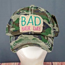Mujers Bad Hair Day Camouflage  Distress Look One Size Baseball Cap Hat NWT   eb-14454119